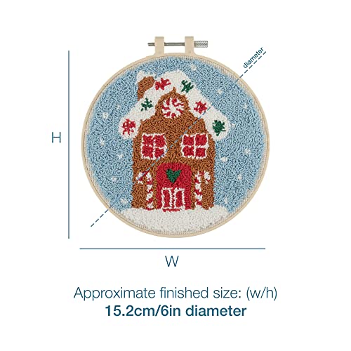 Trimits Embroidery Punch Needle Hoop Kits, 15.2cm 6, Gingerbread House - Image 4