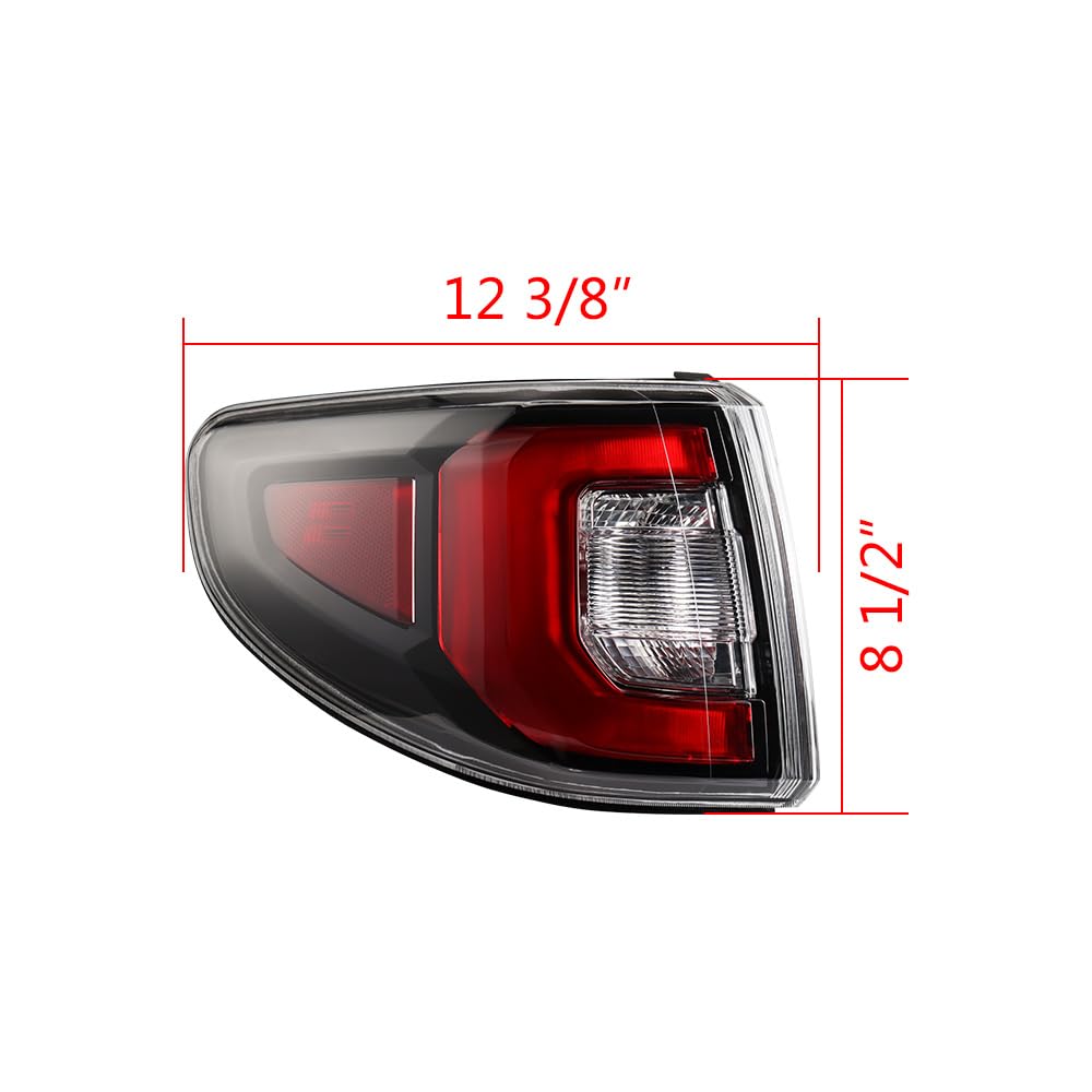 Astra Depot Left Taillight Assembly Replacement for 2013-2016 GMC Acadia 2017 Acadia Limited Brake Turn Signal Outer Tail Lamp Driver Side Marker GM2804112