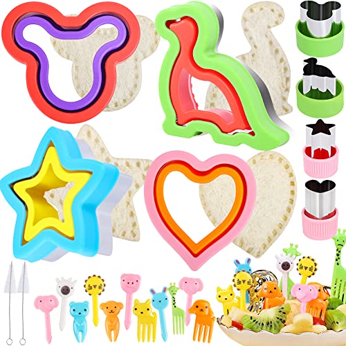 foci cozi, 24PCS Sandwich Cutter- Uncrustables Maker, Cookie Cutters for kids, Bento Box Accessories