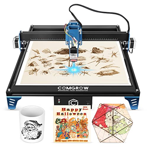 Comgrow COMGO Z1 1.6W Laser Engraving Machine, COMGO Z1 Laser Master for Dog Tag Wood Kraft Paper Card Compact Desktop Laser Carving Etcher Printer Personalized Engraving Tool(COMGO Z1 1.6W)