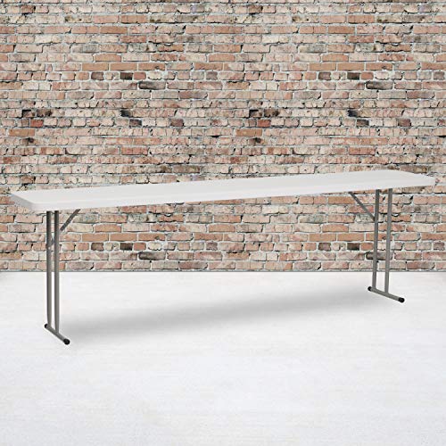 Image of EMMA + OLIVER 8-Foot Granite White Plastic Folding Training Table