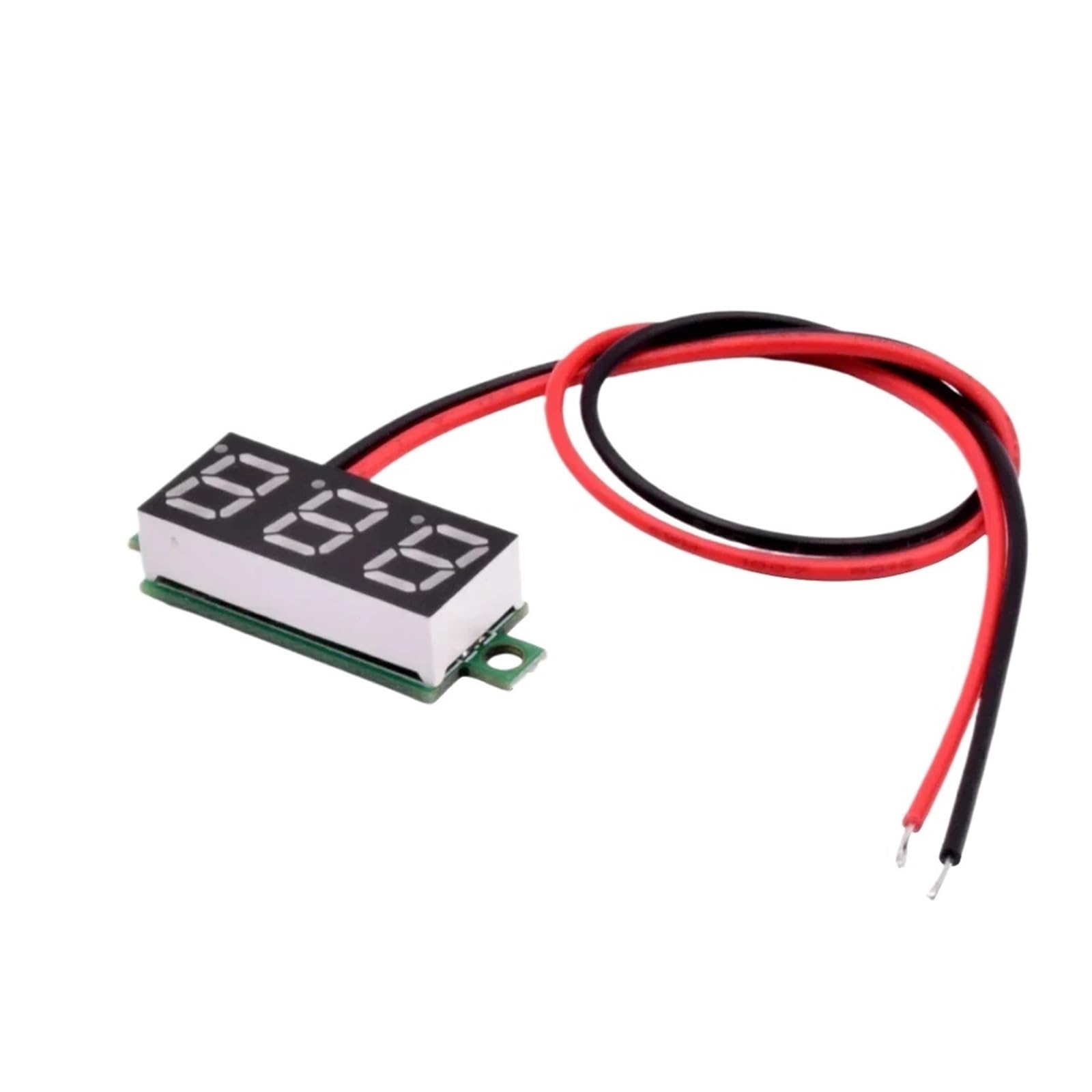 5 voltímetros digitales LED de 0,71 cm CC 0-100 V 2,3-30 V (5 luces LED rojas, CC 2,3-30 V, 2 cable)