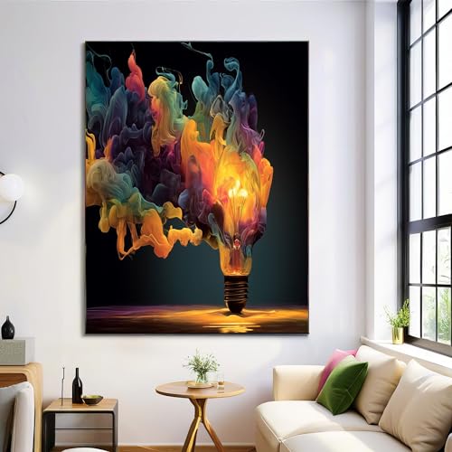 Fumée colorée orange affiche pour décoration murale de salon moderne en toile, 80x120 cm
