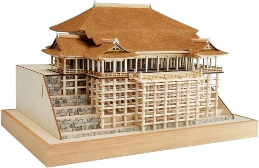 新品 木製建築模型1/150 清水寺 Amazon | ウッディジョー 1/150 清水寺 木製模型 組み立てキット