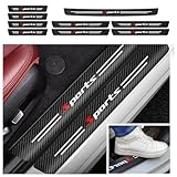 9PCS Door Sill Protector,Sports Carbon Fiber Car Door Sills Scratch Protection for Trunk+Front Rear Door Sills,Anti-Scratch Automotive Door Entry Guard Car Decorations (White/Sport)