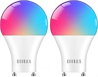 OHLUX GU24 Smart Light Bulbs, Alexa & Google Compatible, 10W 900LM RGBCW Color Changing LED, 100W Equivalent, 2 Pack