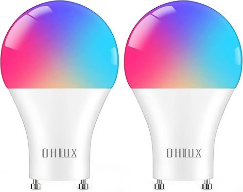 OHLUX GU24 - Bombillas inteligentes compatibles con Alexa, 10 W 900 lm súper brillantes, RGBCW que cambia de color GU24, repuesto halógeno de 120 V