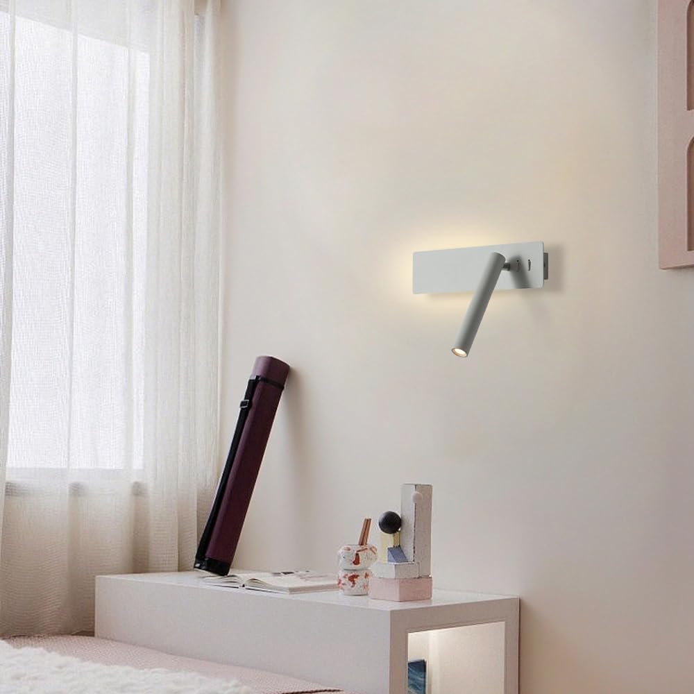 Générique Nowoczesna podświetlana lampa ścienna LED do czytania z aluminiowym regulowanym reflektorem do przedpokoju sypialni lampka nocna salon schody hotel wewnętrzna lampa ścienna