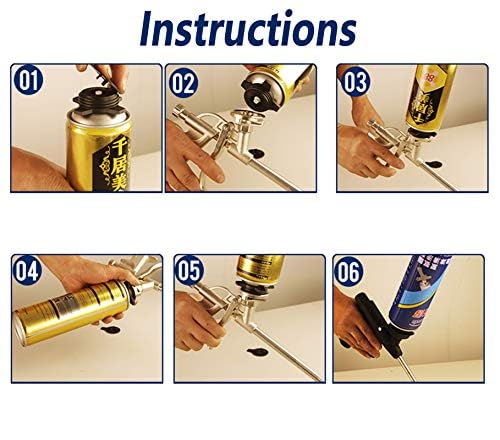 DXIA Schaumpistole, Profi Bauschaumpistole, Bauschaum Pistole, Pistole PU Expanding Foam Gun Dosierpistole aus Metall, Bauschaumpistole Montagepistole für Pistolenschaum oder Bauschaum（Schwarz）
