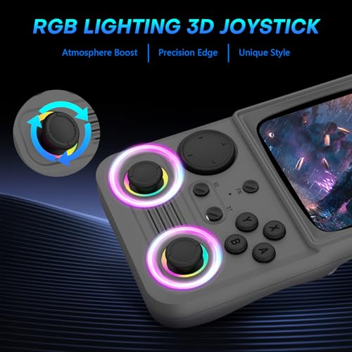 Image of R36TMAX Retro Handheld Game Console, Retro Gaming Console with 4.0 Inch 720x720 IPS Screen, Portable Handheld Linux System, 4000mAh Battery (Light Gray-128GB)