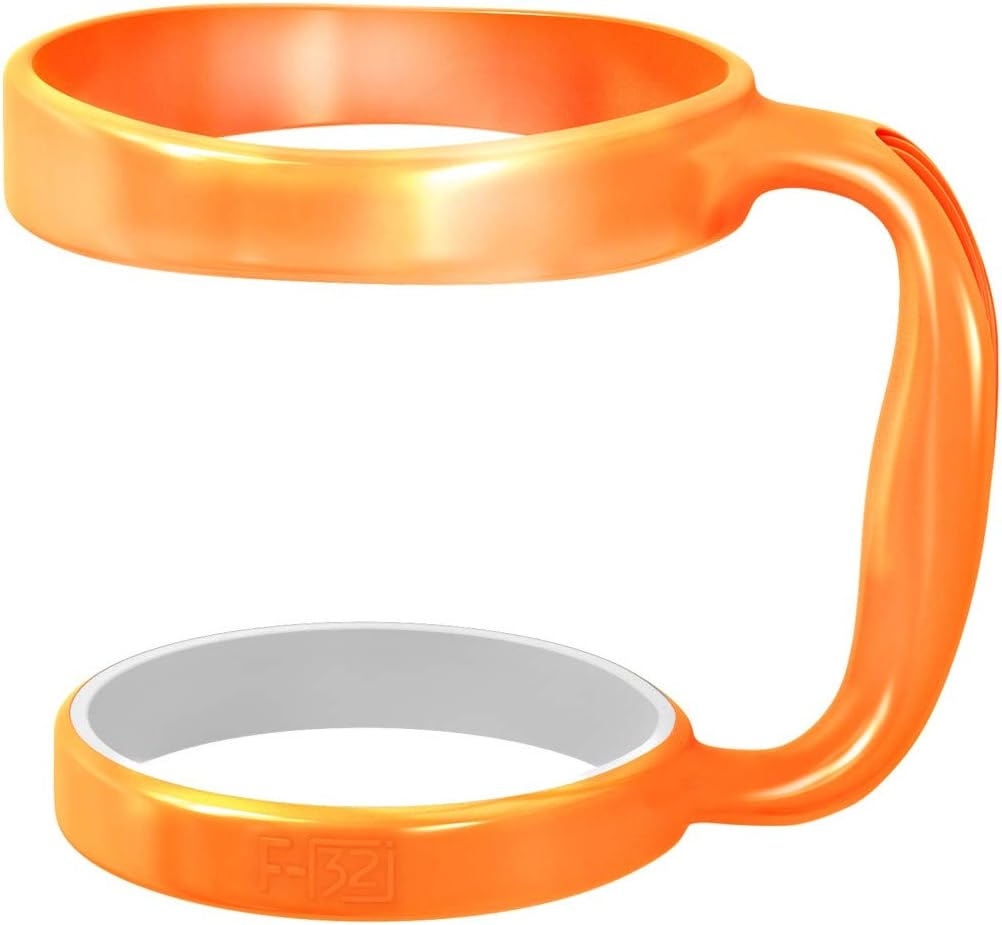 F-32 Handle - 19 COLORS - 20oz or 30oz size available - Compatible with YETI, BEAST, OZARK TRAIL, RTIC (PREVIOUS DESIGN) & More Tumbler Travel Mug - BPA FREE (20OZ, ELECTRIC PEACH (NEON))