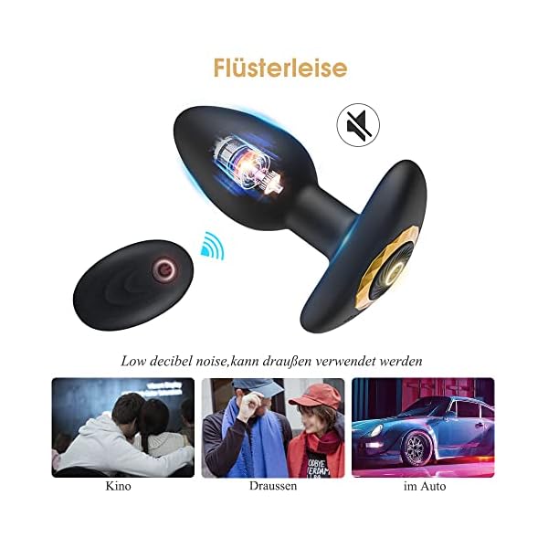 (S) Analvibrator Prostata Stimulator,Perfekt für Anfänger mit 10 Intensive Vibrationen- Stärker Anal Pleasure Exploration,Silikon Anus Plug mit Fernbedienung,Vaginaler Anal Orgasmus – Bild 4