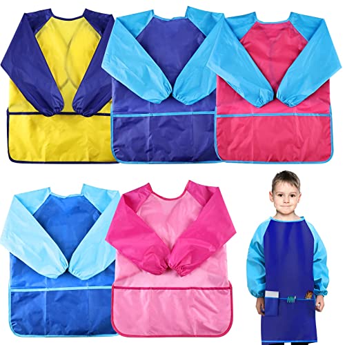 Malschürze Kinder - Bastelschürze Kinder, 5 Stück Wasserdicht Kinders...