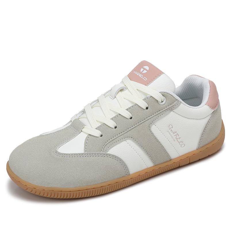 TARELO Barfußschuhe Damen Breiter Zehenbox Barfuss Schuhe Leichte Atmungsaktiv Leder Minimalistische Freizeitschuhe Barefoot Shoes Größe 36-41