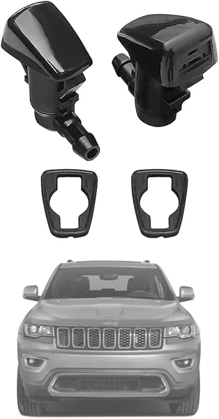 68260443AA Premium Wiper Washer Nozzles Fit for 2005-2023 Jeep Grand Cherokee WK WK2 WL Windshield Washer Fluid Jet Nozzle | Easy to Install | 2 Pack, Ref 55372143AB, Grand Cherokee Accessories