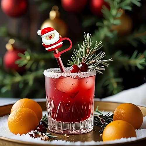 6 tapas navideñas para pitillos con diseño festivo miniatura 6