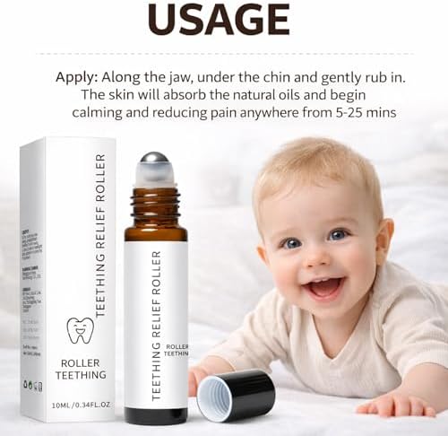 Teething Roller All Natural for Babies, Velaria N-atural Relief Roller with Chamomile & Rose Oil,Gentle Roll-On Formula, Portable Daily Care (10ML,2PCS) (2) - 3