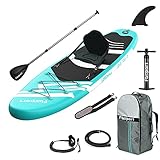 Fácil de Transportar y Usar» El Stand Up Paddling Board es plegable, ligero,Viene con una mochila, todos los accesorios se pueden guardar en la bolsa, que es muy conveniente para llevar y adecuada para viajes cortos.Utilice la bomba de mano para inflar rápidamente en 5 minutos y desinflar rápidamente en 3 minutos, muy conveniente y eficiente.