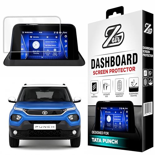 Image of ZEIR Screen Protector For TATA PUNCH 2024-2025 ADVENTURE RHYTHM, SUNROOF & PLUS SUNROOF - 7 Inch Infotainment Touchscreen Guard | Anti Scratch | Water Resistant | 2024 TataPunch Display Guard Accessories [Not Tempered Glass]