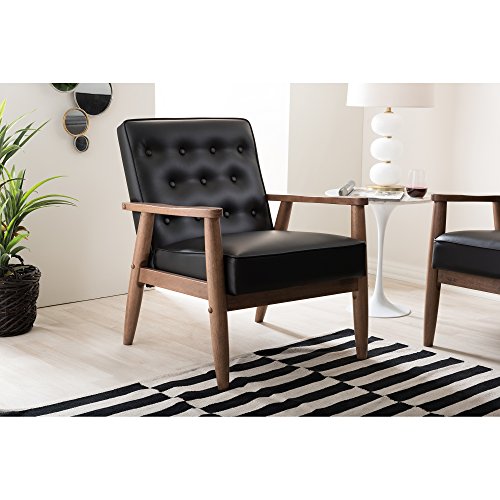 Baxton Studio BBT8013-Black Chair armchairs,Wood, Black Baxton Studio BBT8013-Black Chair armchairs,Wood, Black