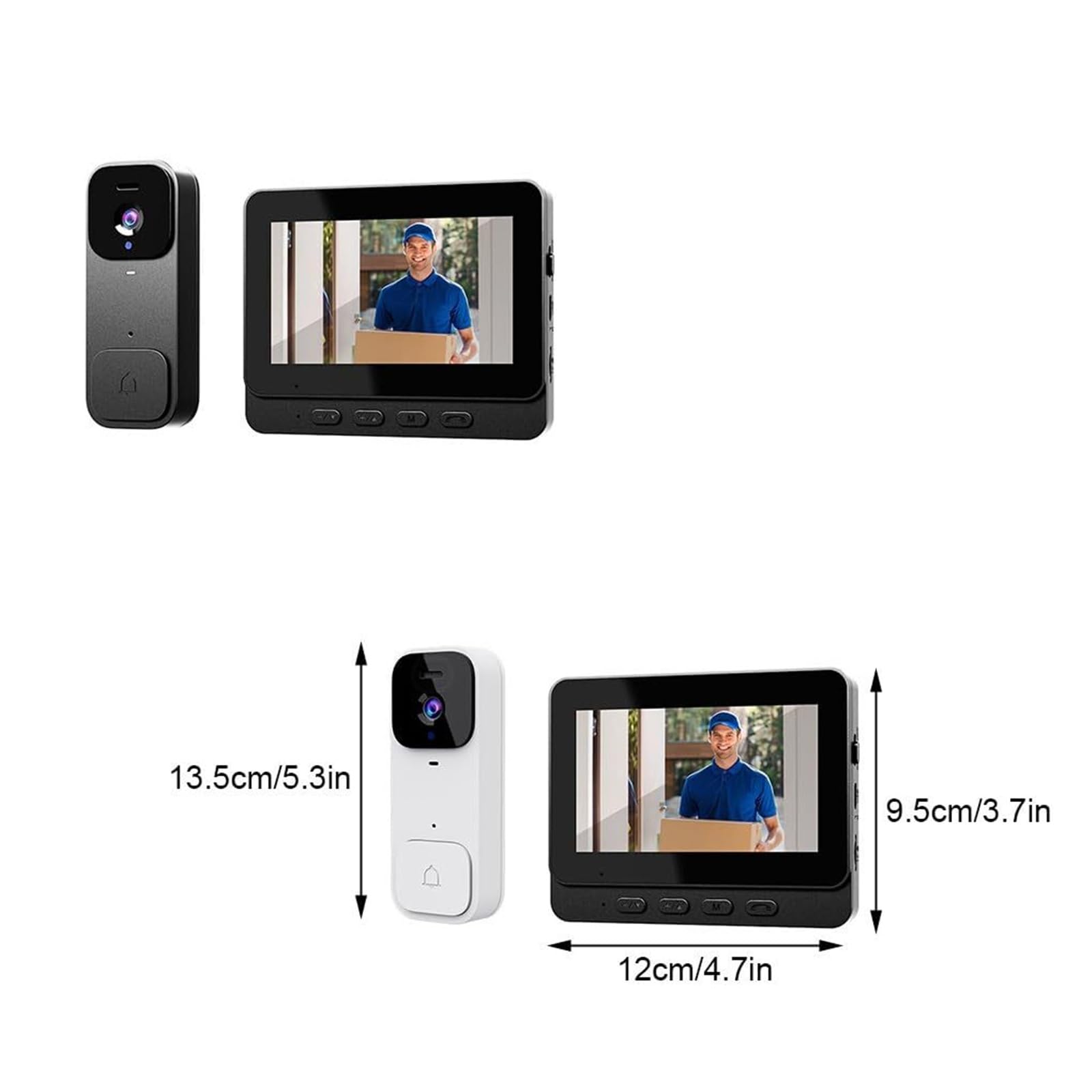 Mothdust Interphone Video sans Fil Sonnette Ecran HD Vision Nocturne