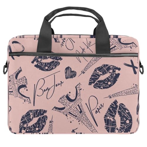 Sac ordinateur 13,3 pouces multicolore avec bandoulière et motif tour Eiffel