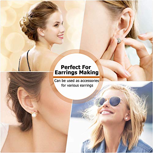 Hypoallergenic Earring Posts And Backs, Caffox 2000Pcs Stud Earring Making Kit With Earring Base And Earring Backs For Leather Stud, Clay, Pearl Jewelry Making (Gold & Silver) #TOP1