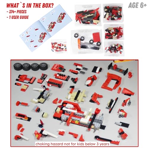 Image of Roaring Power 3-in-1 Dinosaur T. rex Toy Blocks Sports Car | Action Dinosaur Figures Build and Rebuild Toys | Additional Brickable Models | Ideal for Kids 6+ | Fun Educational Building Blocks