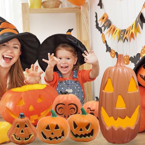 Citrouille d'Halloween décorative incassable pour intérieur et extérieur - 6