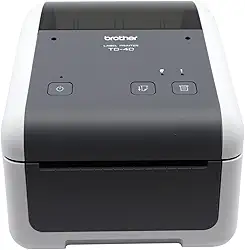 Brother TD-4210D Impressora de mesa térmica direta de 4 polegadas, impressão de etiquetas e recibos, 203dpi, 5ips, USB 2.0