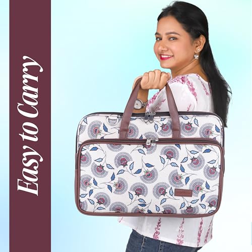 Image of Protecta Stride Floral Printed Laptop Messenger Bag for Men and Women for Office 16 inch Use Macbook Office Briefcase Bag Print Padded Sleeve Straps Durable Design Lightweight 18L Flower Print