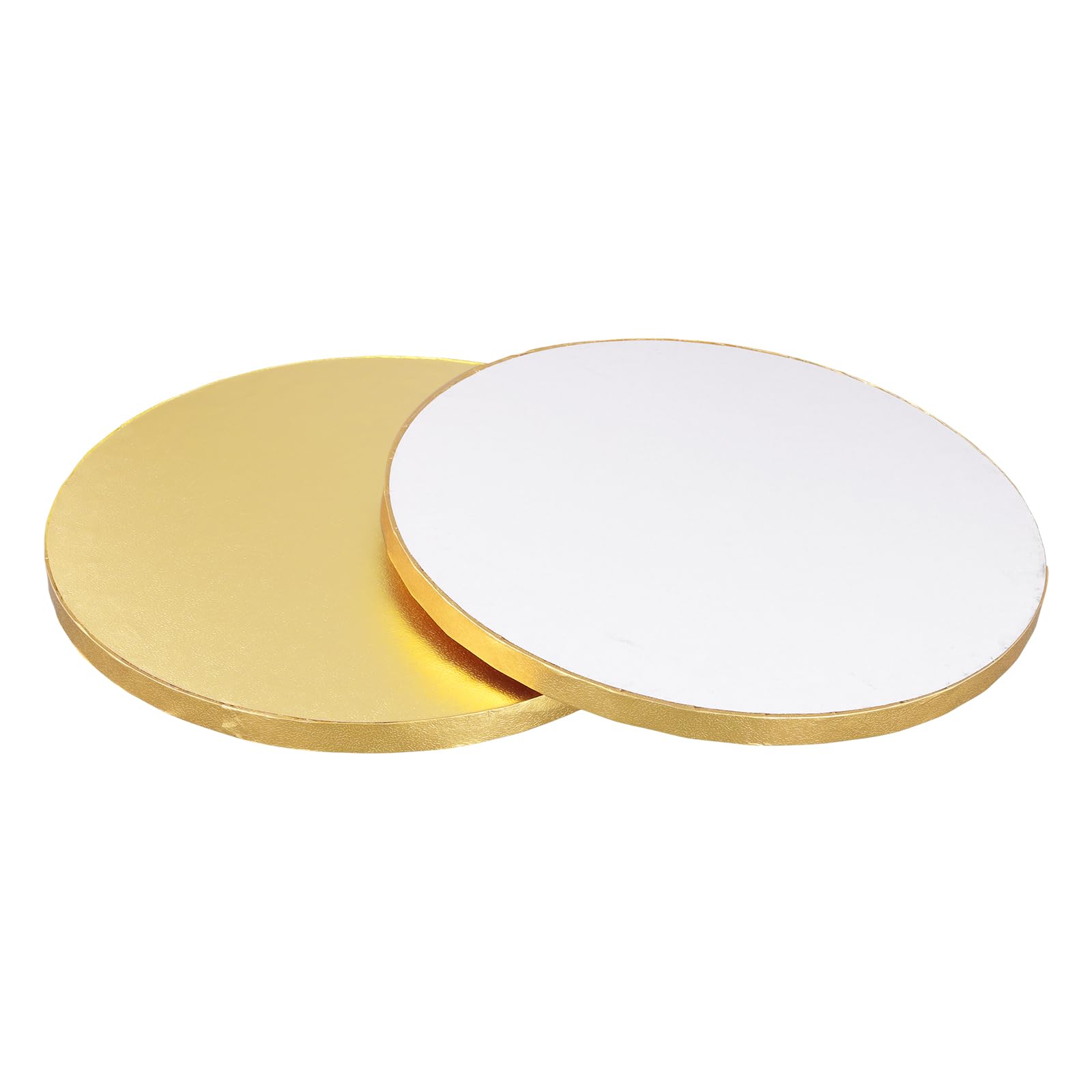 LEXININ Lot de 15 planches à gâteau rondes dorées de 25 cm, décoration de fête