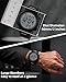 CakCity Mens Digital Watch Military Waterproof Outdoor Large Face Sports Watches with Stopwatch Back Light Alarm Date LED Display,Black