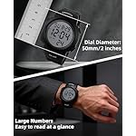 CakCity Mens Digital Watch Military Waterproof Outdoor Large Face Sports Watches with Stopwatch Back Light Alarm Date LED Display,Black - Image 2