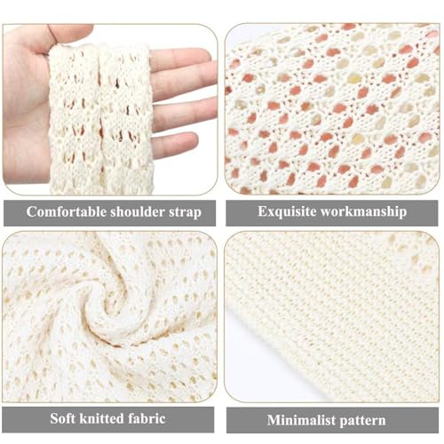 Image of Knit beach bag, Crochet Beach bag，Beach bags for women Knitted beach bag for summer