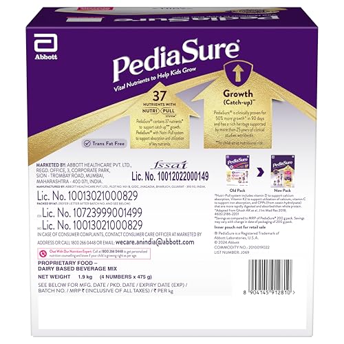 Image of Pediasure Nutritional Drink Powder 1.9 kg, Vanilla, Scientifically Designed Nutrition for Supporting Kids Growth