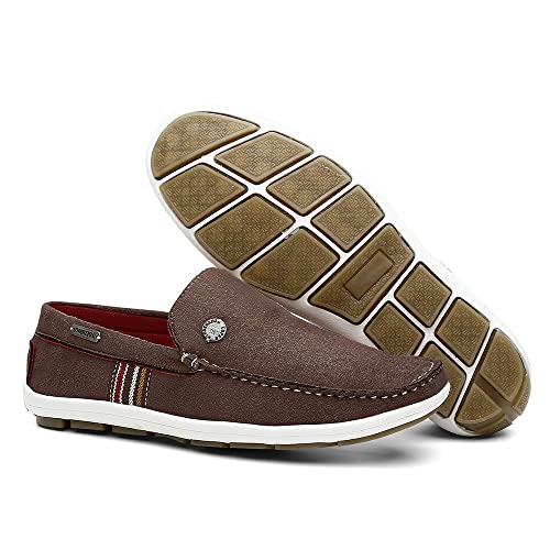Mocassim Masculino Casual Camurça Conforto - Café/39