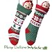 Knit Christmas Stockings for Family 22" x 7" Sets of 2 – Red/White/Green Snowflake knitted Hanging Bags - Holiday Gift - Decor,Decorations Christmas Tree,Mantel