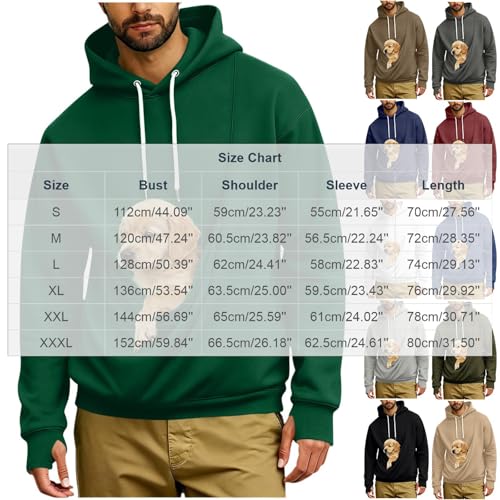 Men's Pet Carrier Hoodie Kangaroo Pocket Cat Dog Casual Fall Sweatshirt - image 7