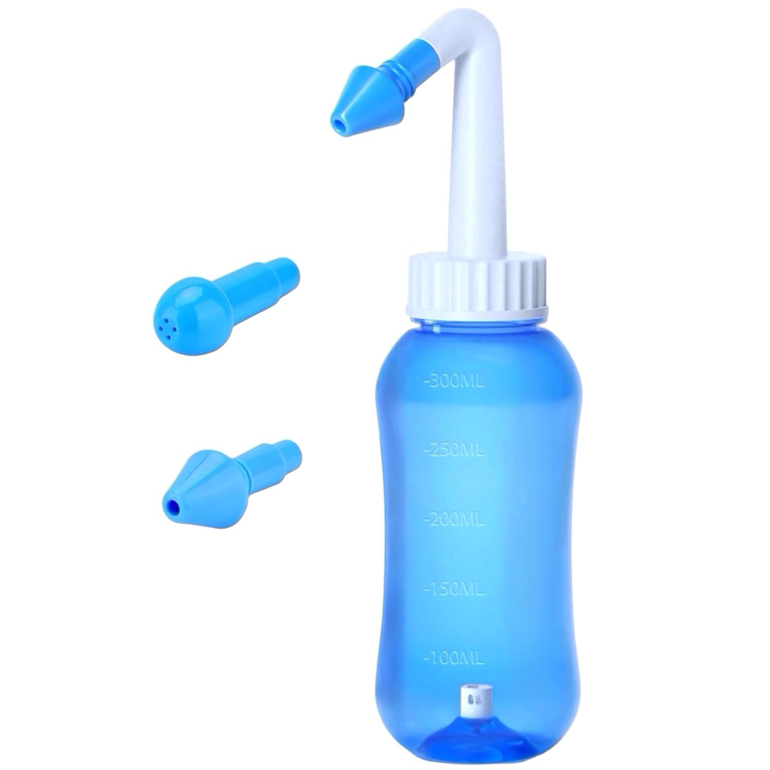 Shopping Mart nasal wash bottle, 300ml neti pot nasal rinse bottle, sinus irrigation system for sinus infections, non-toxic nasal rinse bottle for home, travel use(1 pcs)()(Blue Color)-picture-12