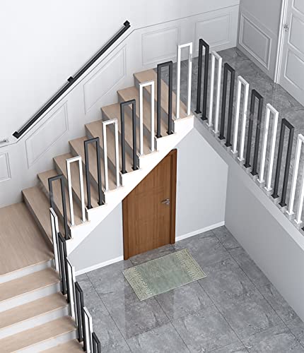 Garde-corps mural extérieur noir pour escalier de jardin avec kit de fixation - 3