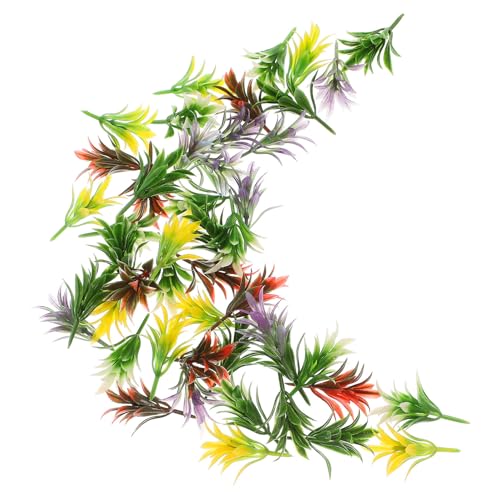 OFFIGAM 50個 チュア草群 彩色人工植物模型 多用途クラフト用 道ジオラマ用リアル草木 模型風景情景装飾