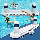 heytech Inflatable Pool Game Set Volleyball Game with 1 Ball, Inflatable Float Steamship Large Size for Kids and Adults Swimming Game Toy, Floating Summer Floaties