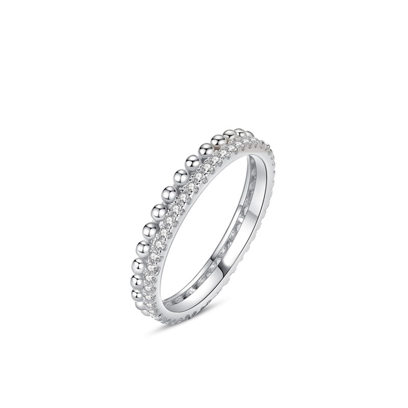 KnSam Prawdziwa biżuteria ślubna biała złota Au 375/585/750, koraliki, obrączki ślubne z moissanit, 9K/14K/18K białe złoto, pierścionek ślubny, rozm. 47-65