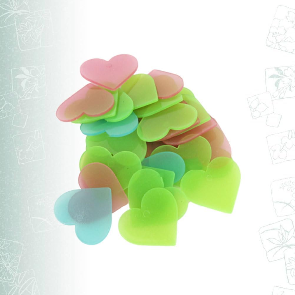 Hemoton 200Pcs Glow in the Dark Heart Stickers Luminous Love Wall Stickers for Kids Bedroom Nursery Ceiling Wall Decor Easy to Apply Removable