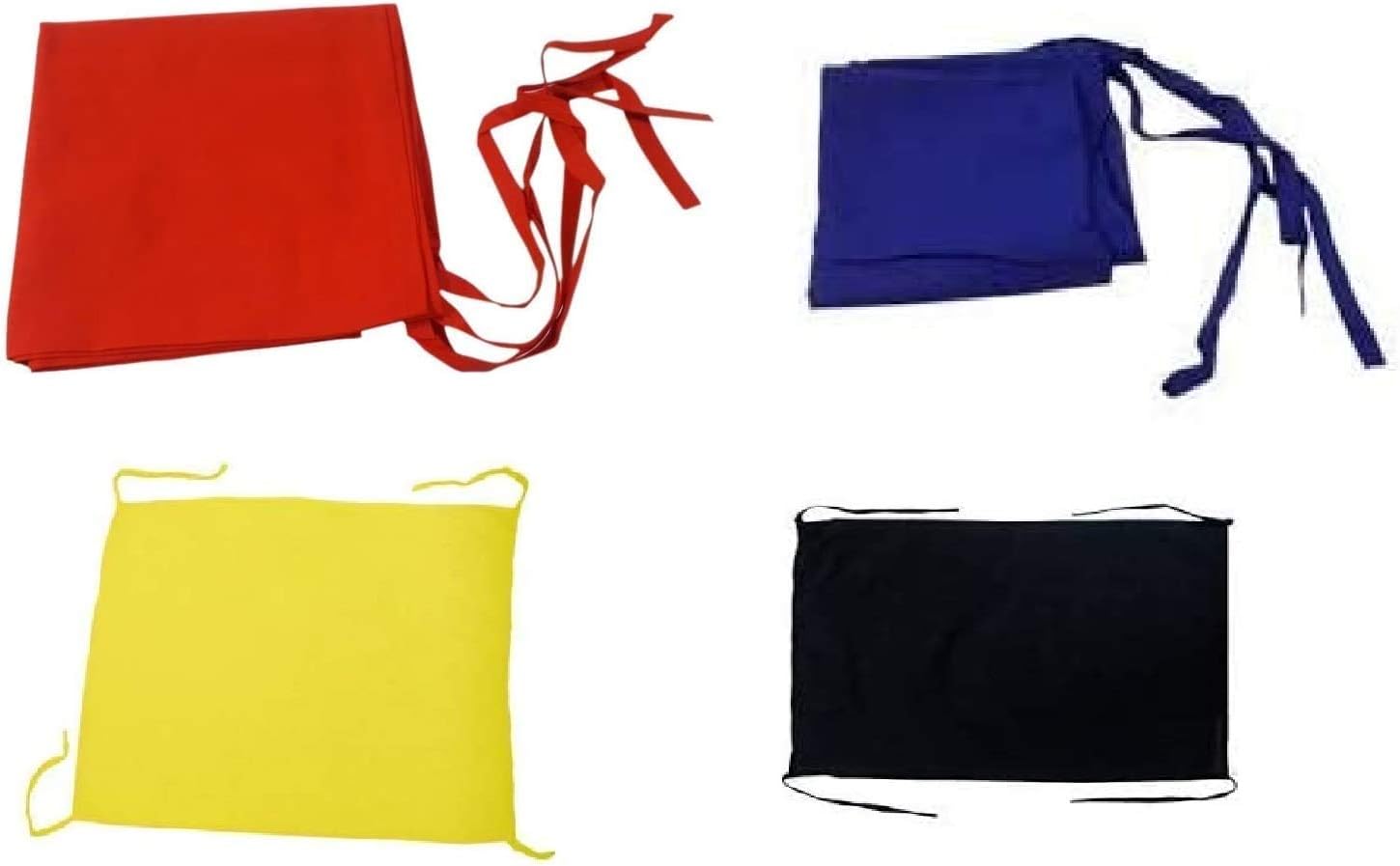 Golden Drops Pack of 8 Sikh Cotton Patka 70 cm X 70 cm Head wrap Dastaar Headwear Small Scarf with 4 Strings (2 Navy Blue + 2 Black+ 2 Red + 2 Yellow)