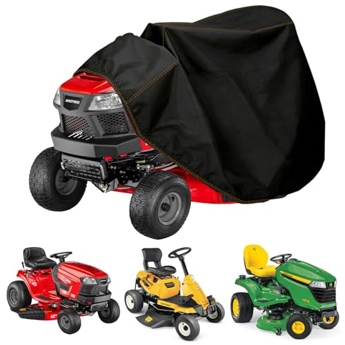 Chikia Small Riding Lawn Mower Cover Storage Waterproof Compatible with up to 35 inch Decks Cub Cadet,Troy-Bilt,Husqvarna,MTD,Greenworks, EGO,Craftsman Windproof Outdoor