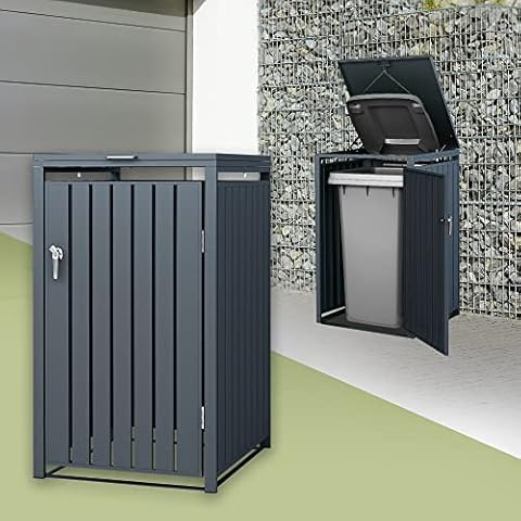 ML-Design Mülltonnenbox für 1 Tonne, 240L, 68x80x116,3 cm, Anthrazit Cover