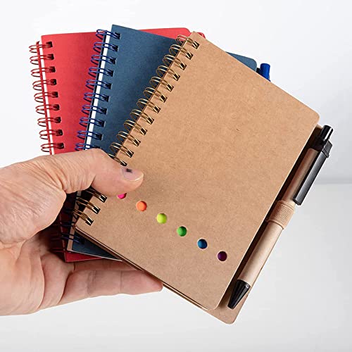 Bloc-notes à spirale contre l'oubli avec marqueur de page et onglets colorés