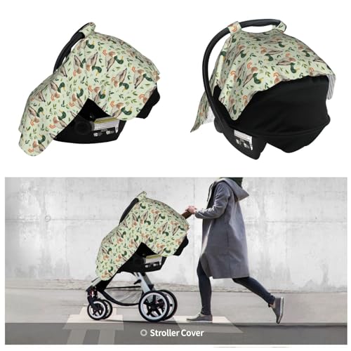 Image of Cute Mallard Duck Baby Car Seat Canopy Nursing Cover for Newborn Car Seat Breastfeeding Covers Blanket Newborn Shower Gift